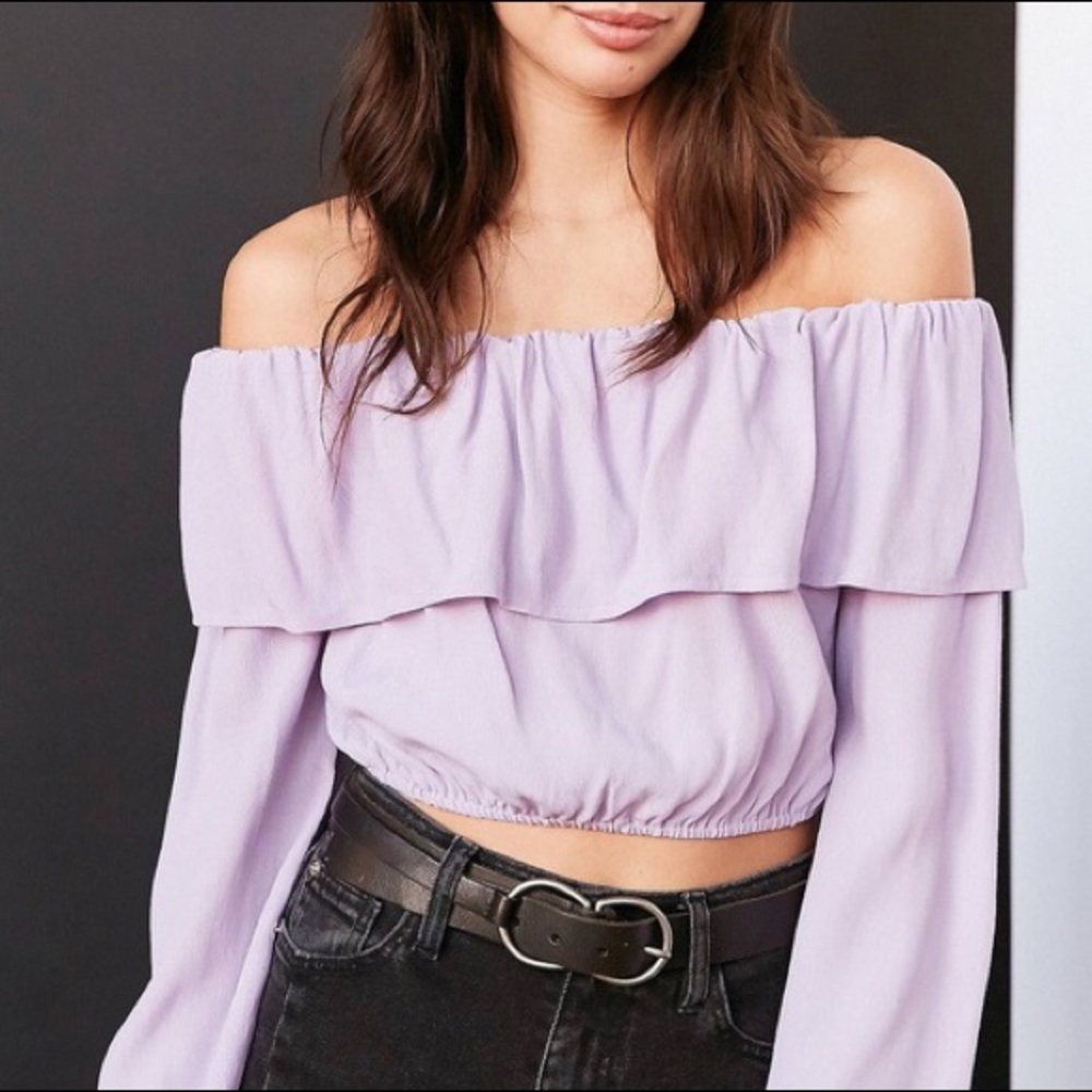 Lilac Off the Shoulder Crop top